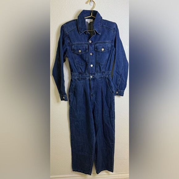 MARBLE Pants - NWT- Mable- Denim Long Sleeve Jumpsuit- Size small